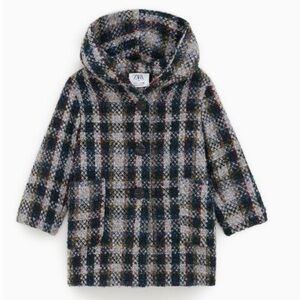Zara Kids plaid Bloucle overcoat